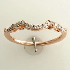 LeVian Diamond Curved Ring in 14K Rose Gold (1/6 ct. t.w.)